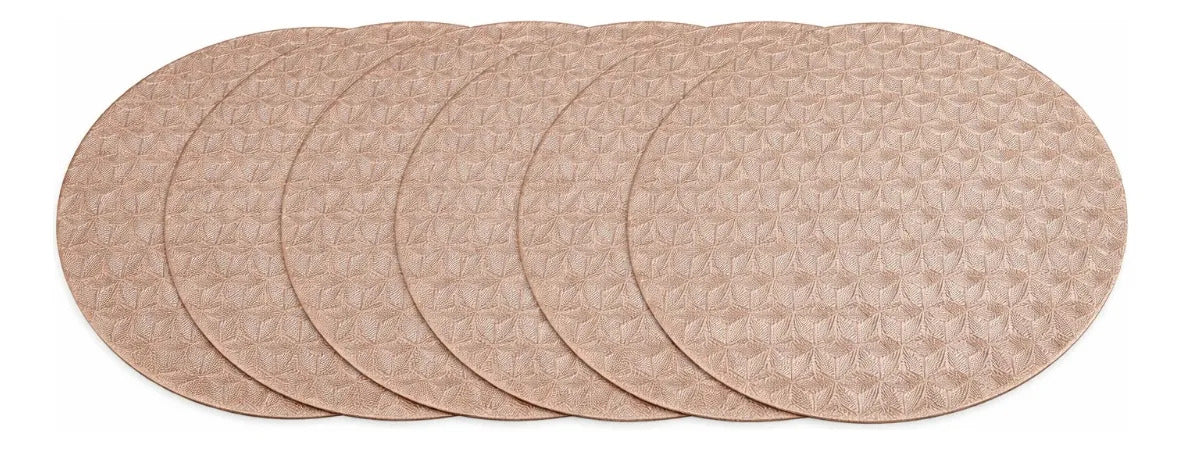 Manteles De Mesa Redondos Metálicos 6 Piezas Dos Colores