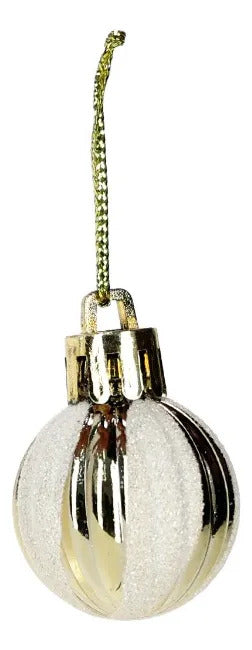 Set Esferas Navideñas Lluvia 30 Piezas 4 Diseños 3 Cm