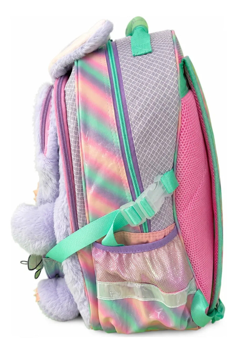 Mochila Escolar Monster Conejito Con Flor Desmontable