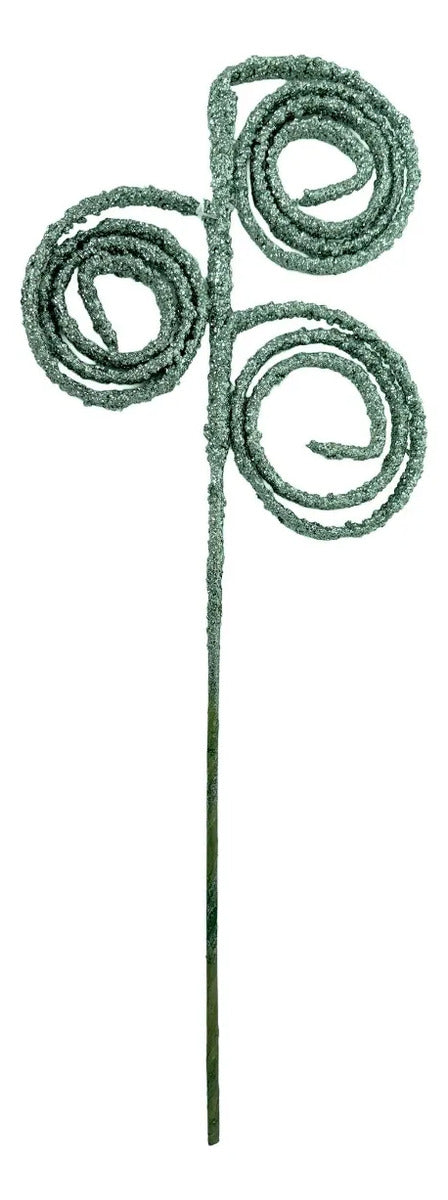 Vara Navideña Lluvia Verde Claro con Curlis y Glitter