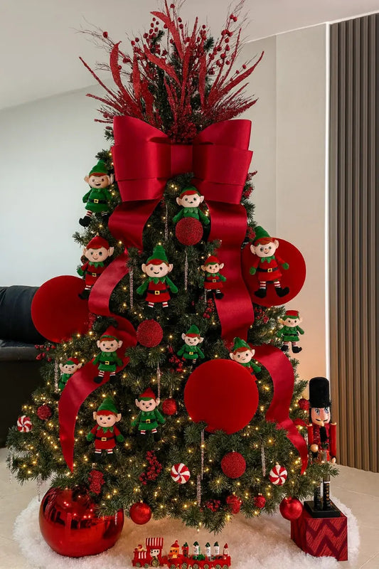 Tren Decorativo Navideño 6x4x16 Cm En Tonos Rojo Y Verde