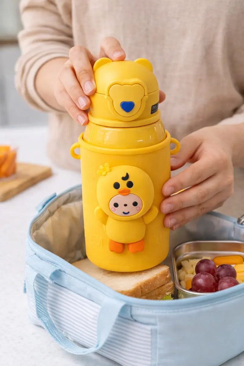 Termo Mokyo 450 Ml Para Niños Con Muñeco Sonido 4 Colores