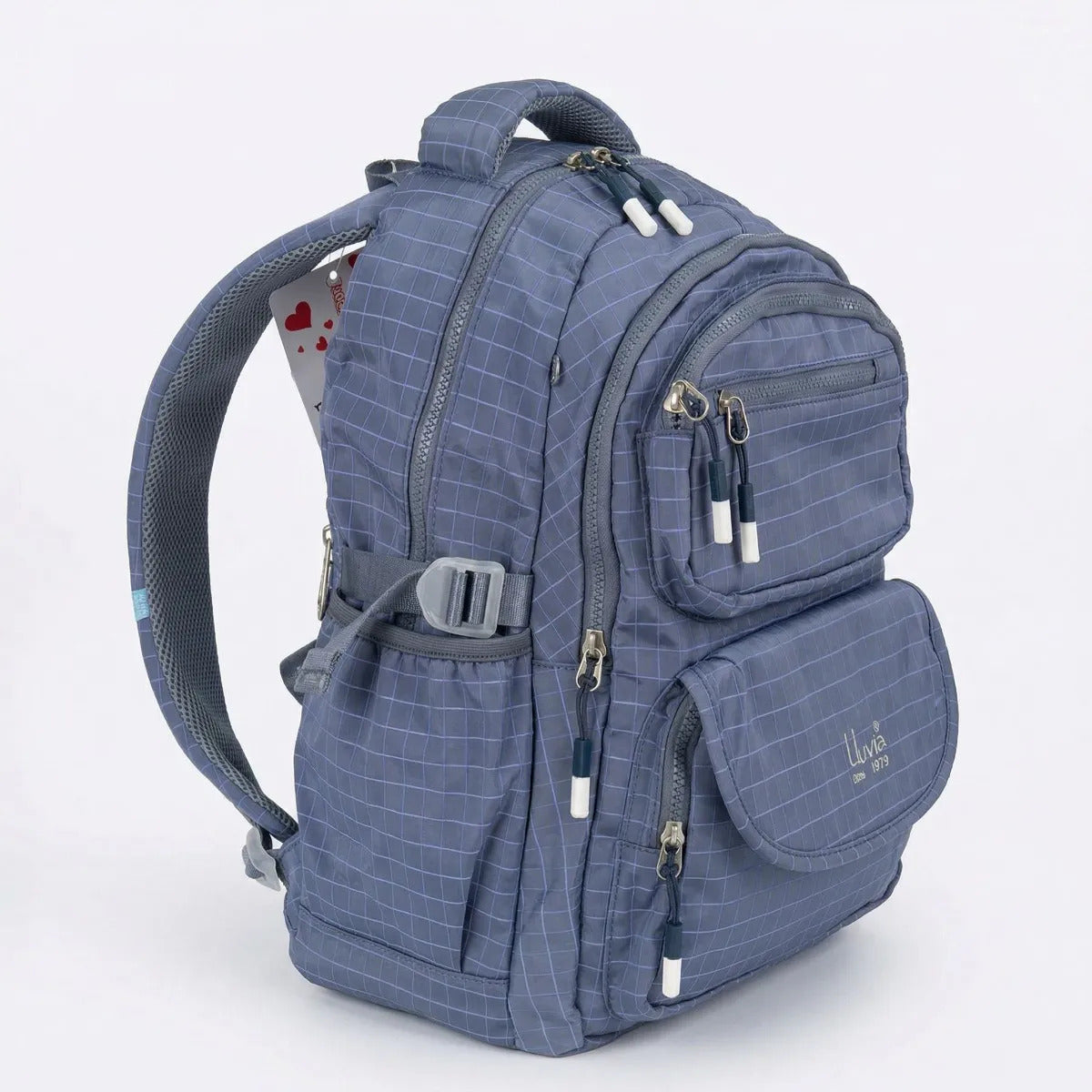 Set 3 Piezas Lluvia Azul Cuadros Mochila Lonchera Lapicera
