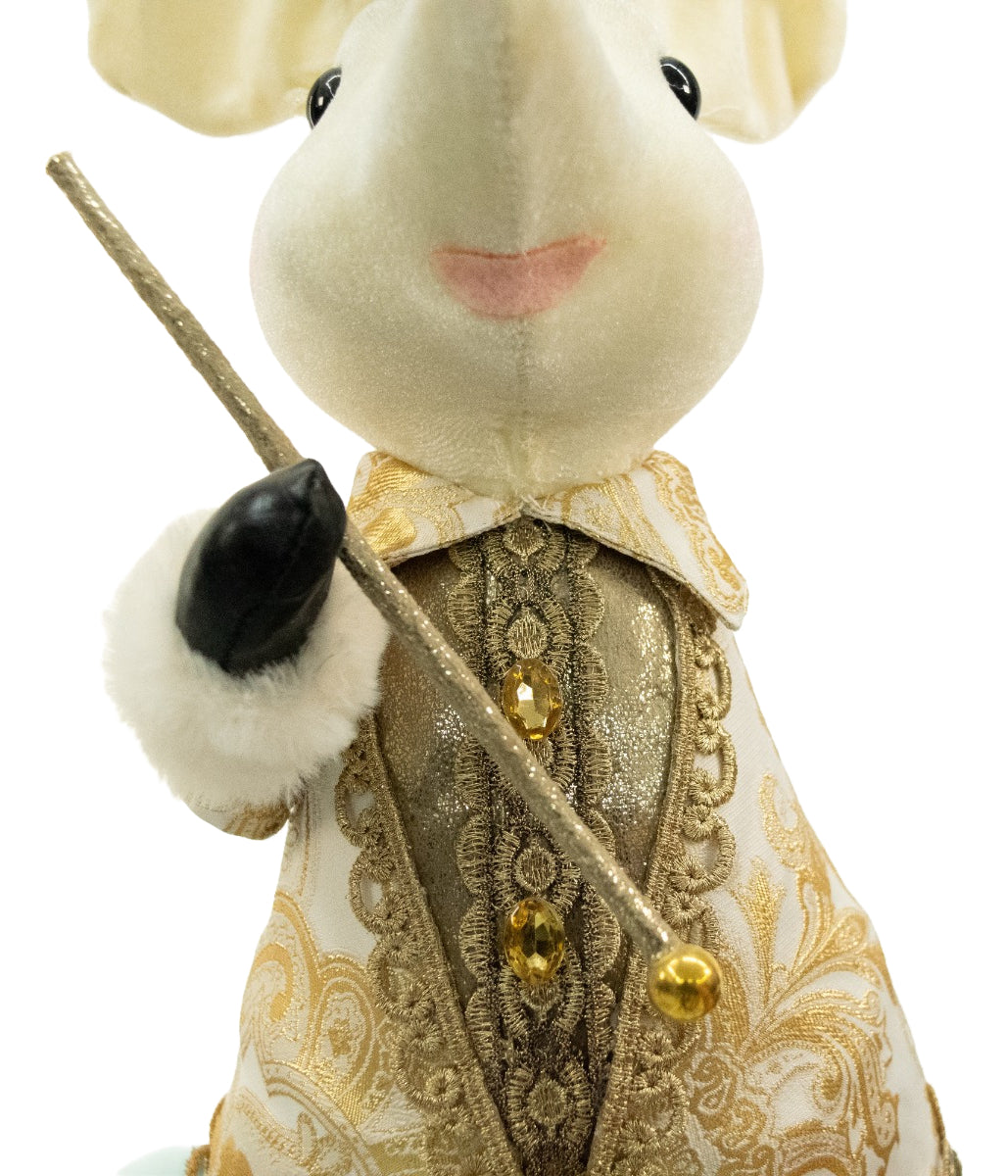 Muñeco Navideño Ratón Director De Orquesta 51x25x20 Cm