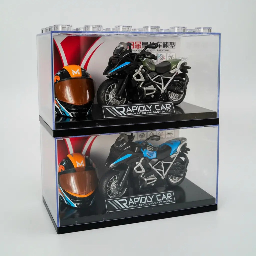 Moto A Fricción Candy Toys Escala 1:14 Con Casco Azul