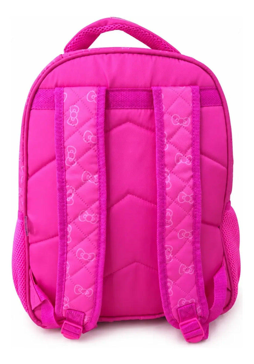 Mochila Primaria Hello Kitty Acolchonada Rosa Con Moños