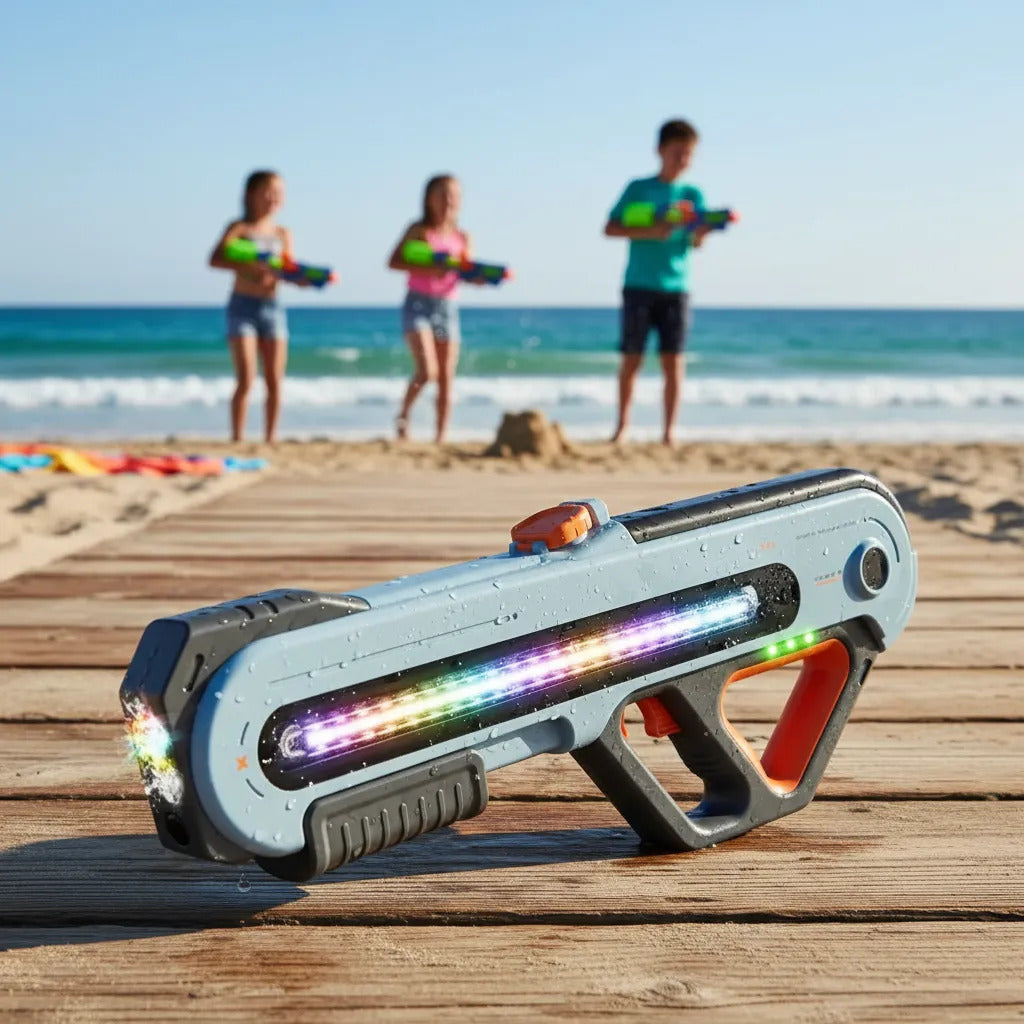 Pistola De Agua W12 Eléctrica Con Luz Doble Capacidad