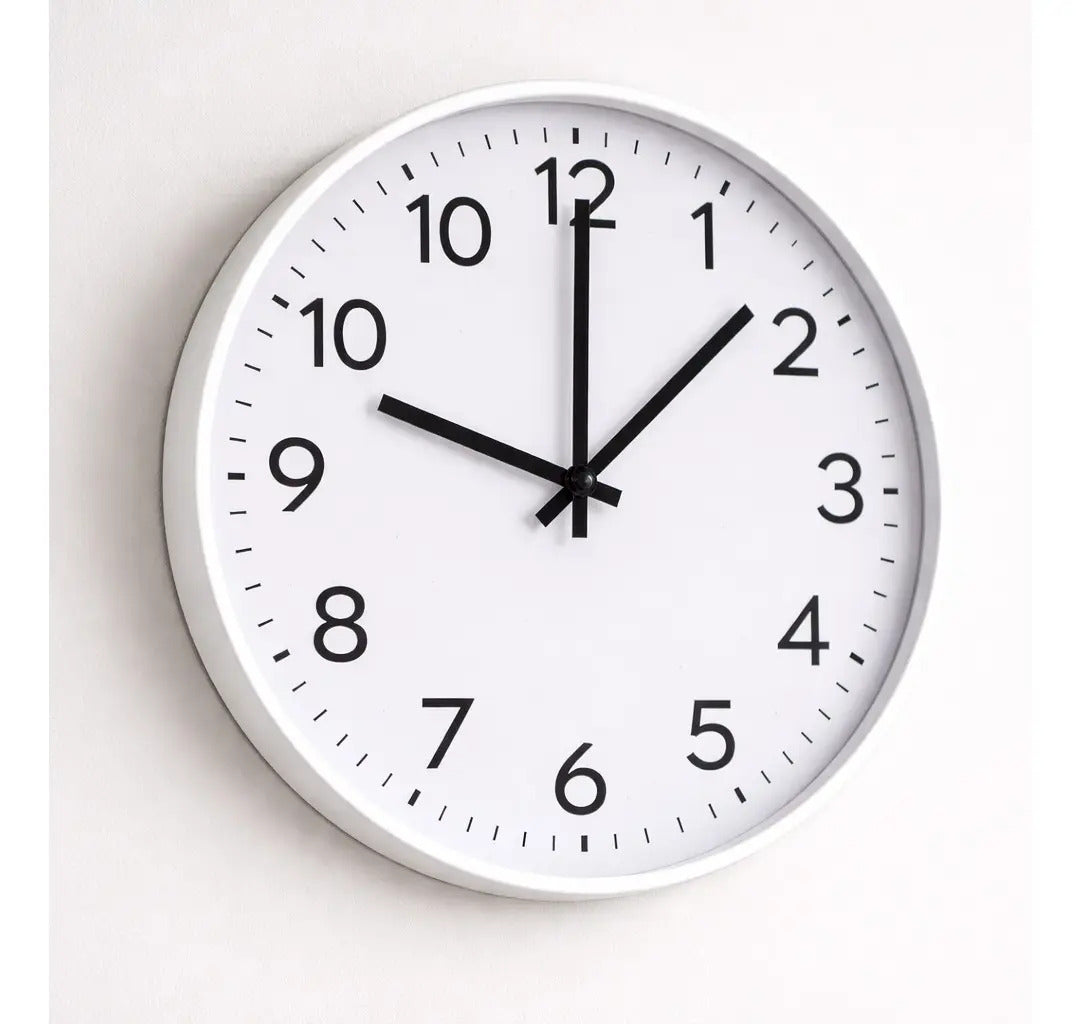 Reloj De Pared 29x4x29 Cm Minimalista Blanco Marco Delgado