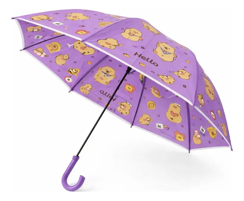 Paraguas Infantil Diseño Capibara 4 Colores 67 Cm 8 Varillas