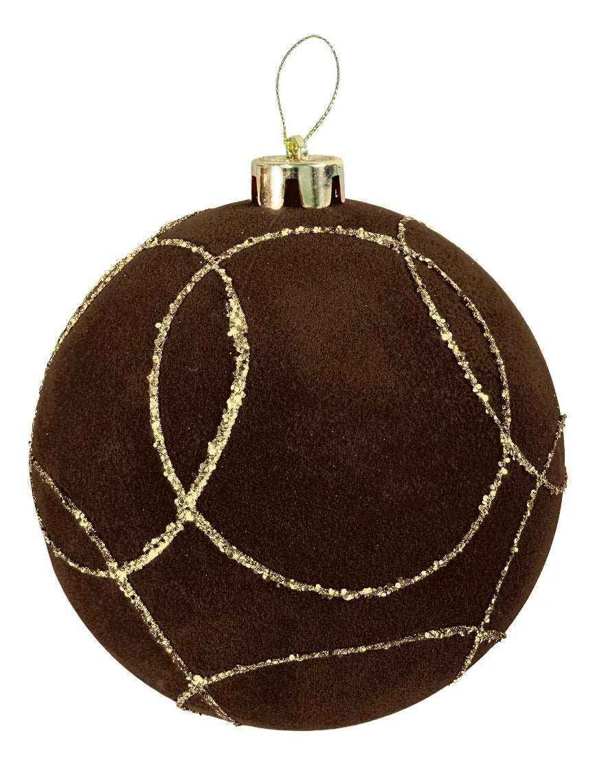 Esferas Navideñas Lluvia Light Chocolate 15 cm