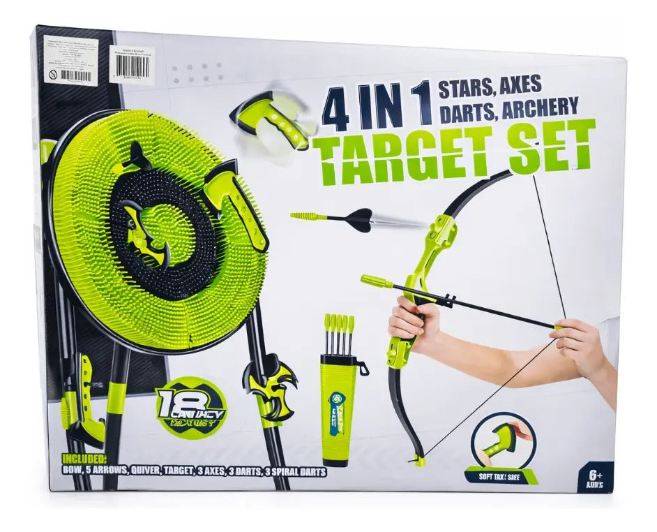 Set 4 En 1 Tiro Al Blanco Con Arco Y Dardos Candy Toys