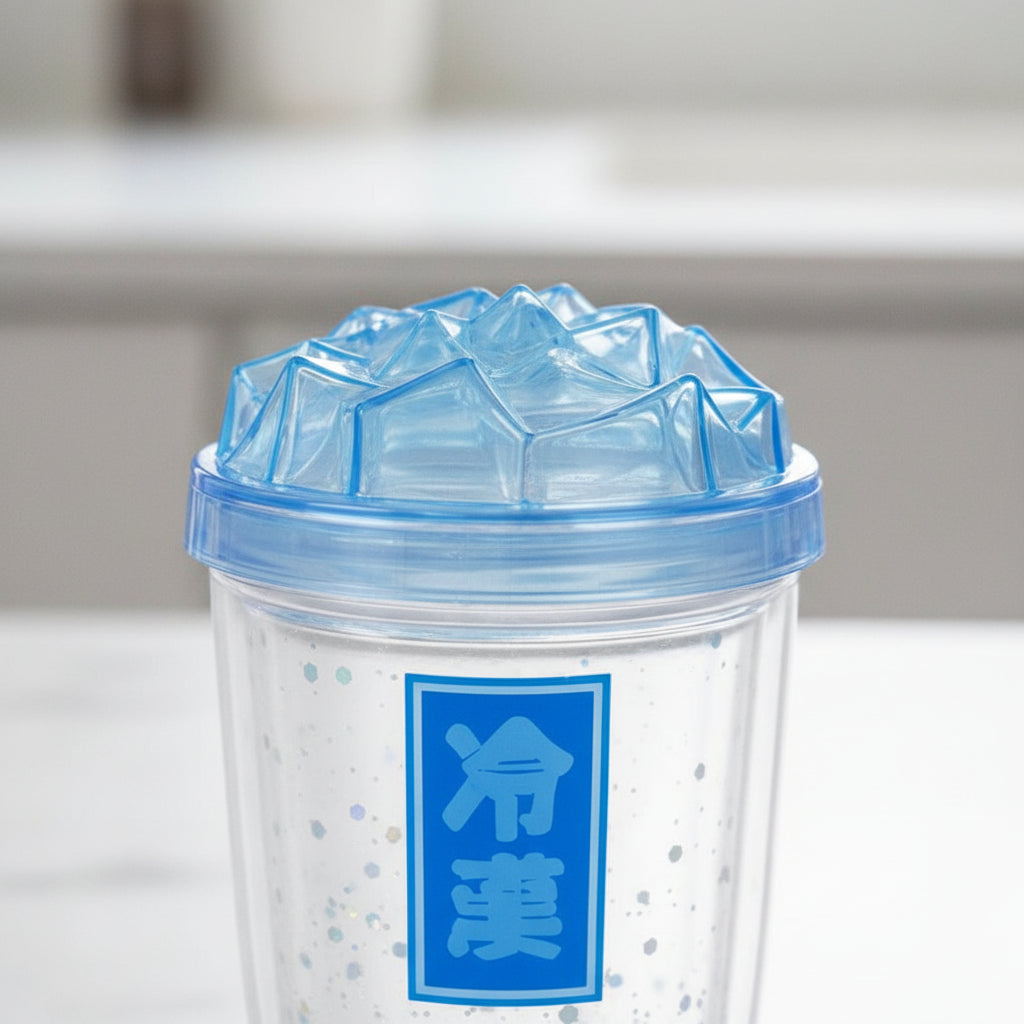 Vaso 450 Ml Con Glitter Suelto Tapa Hielo Diseño Creativo