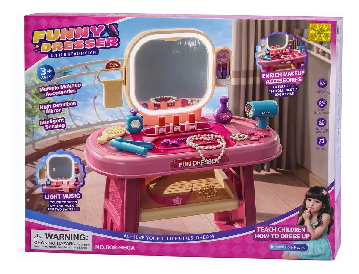 Tocador Infantil Funny Dresser Con Luz, Sonido 20 Piezas