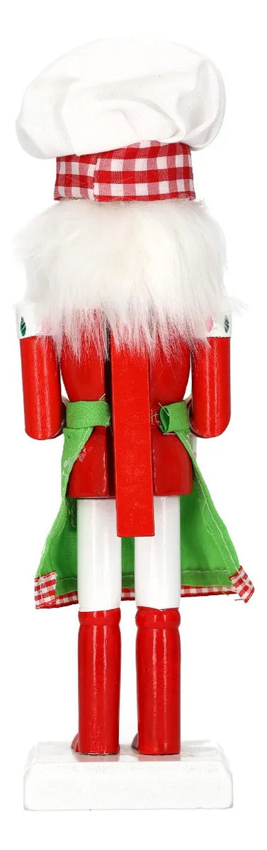 Cascanueces Navideño lluvia Chef Repostero De Madera 25 Cm