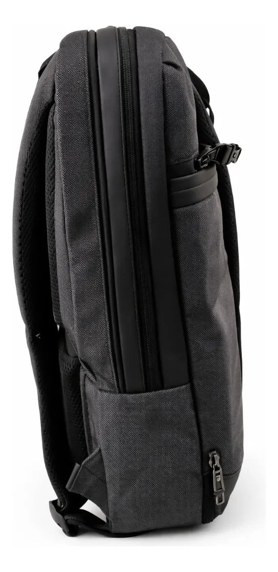 Mochila Lluvia Gris Con Negro Estilo Ejecutivo Moderna