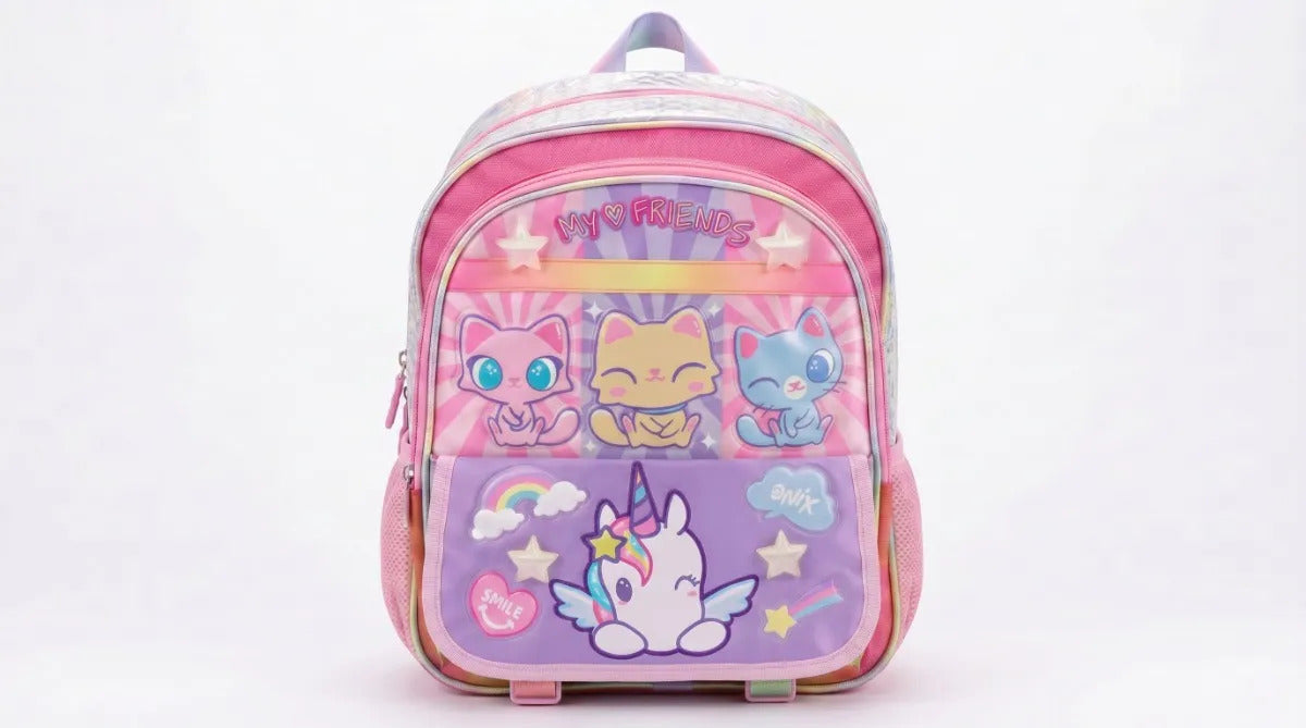 Mochila Primaria Ruz Onix My Friends Con Unicornio Rosa