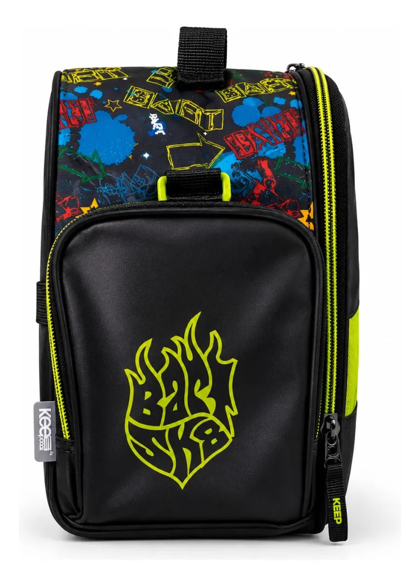 Lonchera Escolar Yadatex Bart Simpson Negra Y Verde Neon