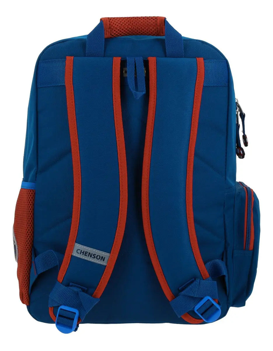 Mochila Grande Chenson Mario Bros Brife Mb70210-9 Azul Liso