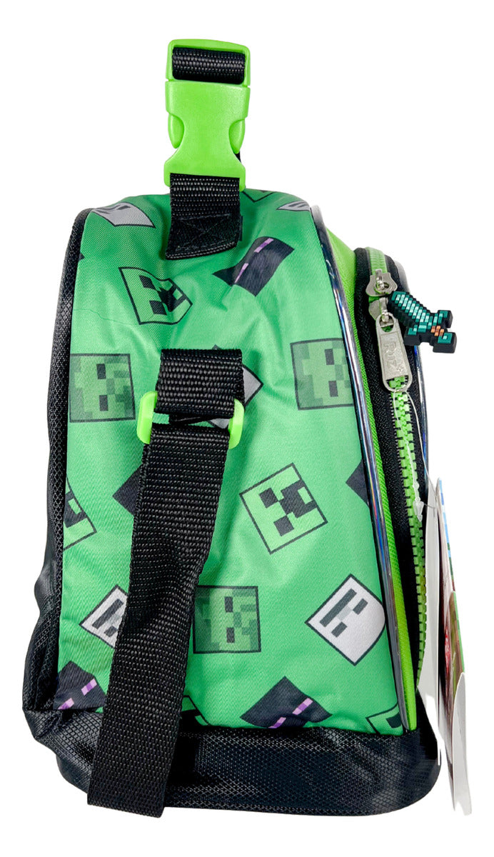 Mochila Primaria 3 Piezas Minecraft Aventuras Pixeladas