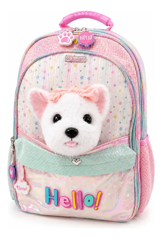 Set De Mochila Primaria Lluvia Diseño Perrito Tres Piezas