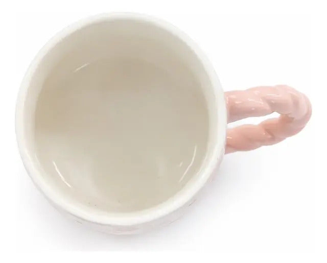 Taza Kitten Y Bunny De Cerámica Con Tapa Y Aguitador 400 Ml