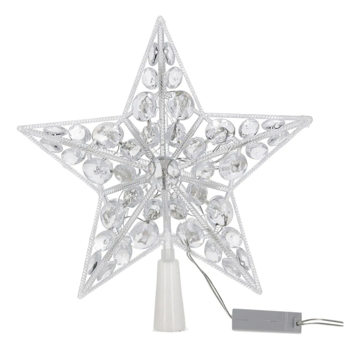 Punta De Árbol JL Dorada Efecto Diamante 20 Luces Led