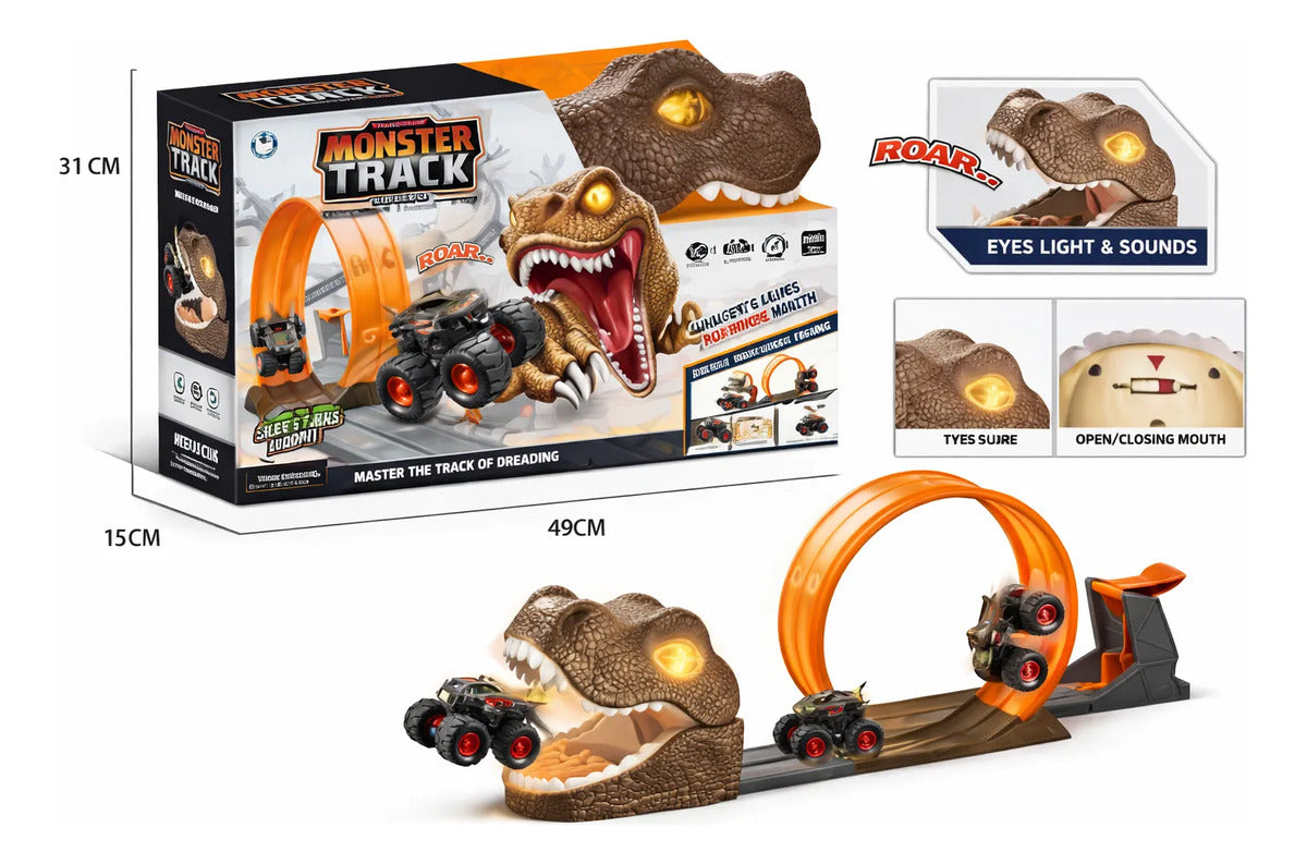 Pista Dinosaurio T Rex De 12 Piezas De Fricción Candy Toys