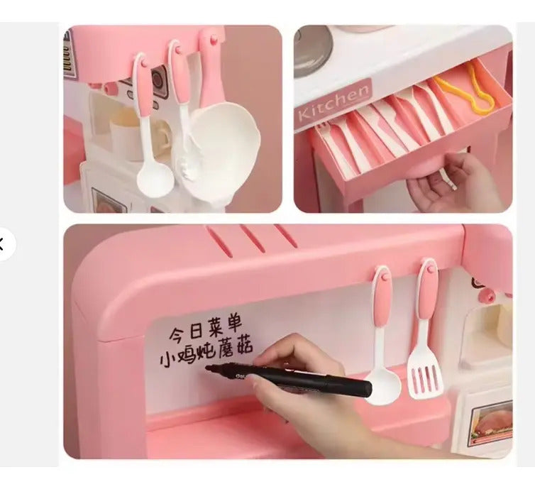 Cocina Infantil Marca Candy Toys Rosa Pastel 46 Piezas