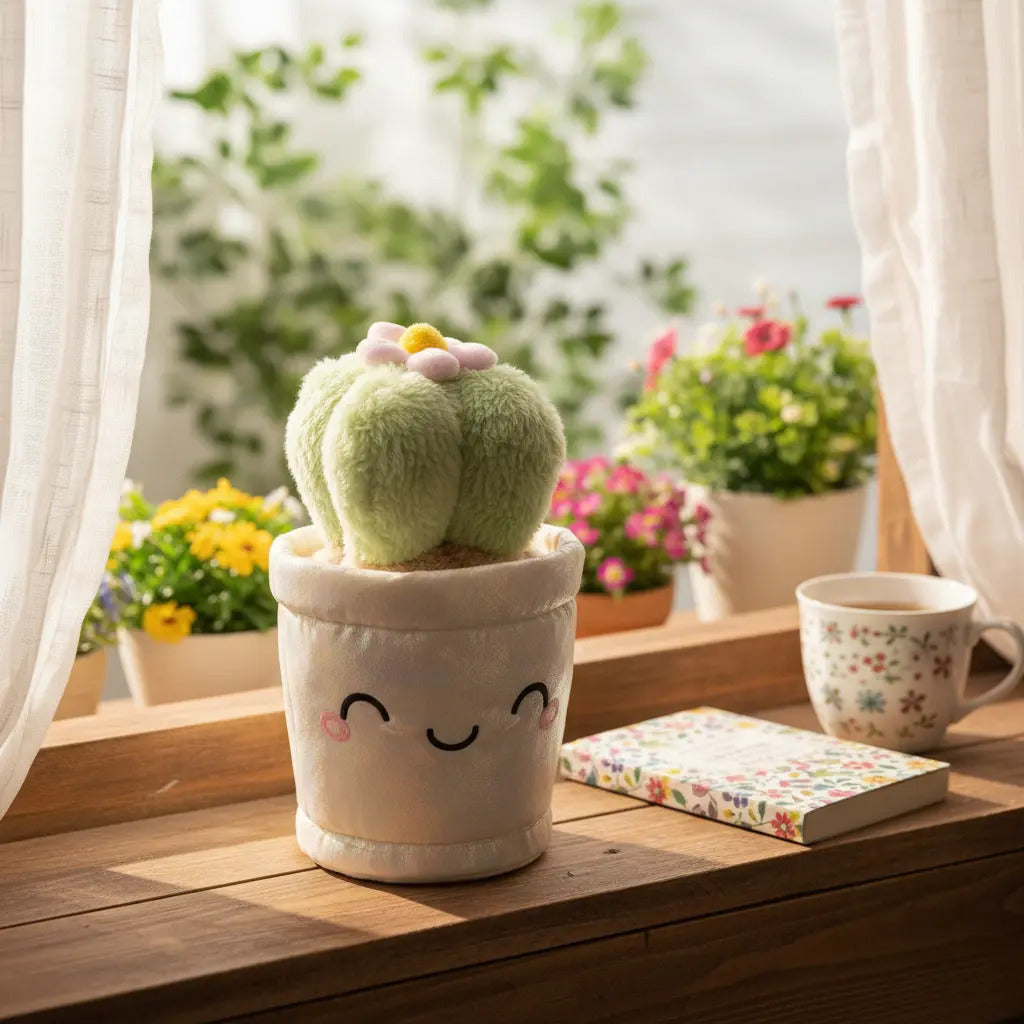Peluche De Planta Lirio Margarita Y Cactus 28x15x15 Cm Candy