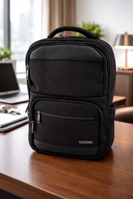 Mochila Lluvia Negra Con Bolsillos Laterales Expandibles