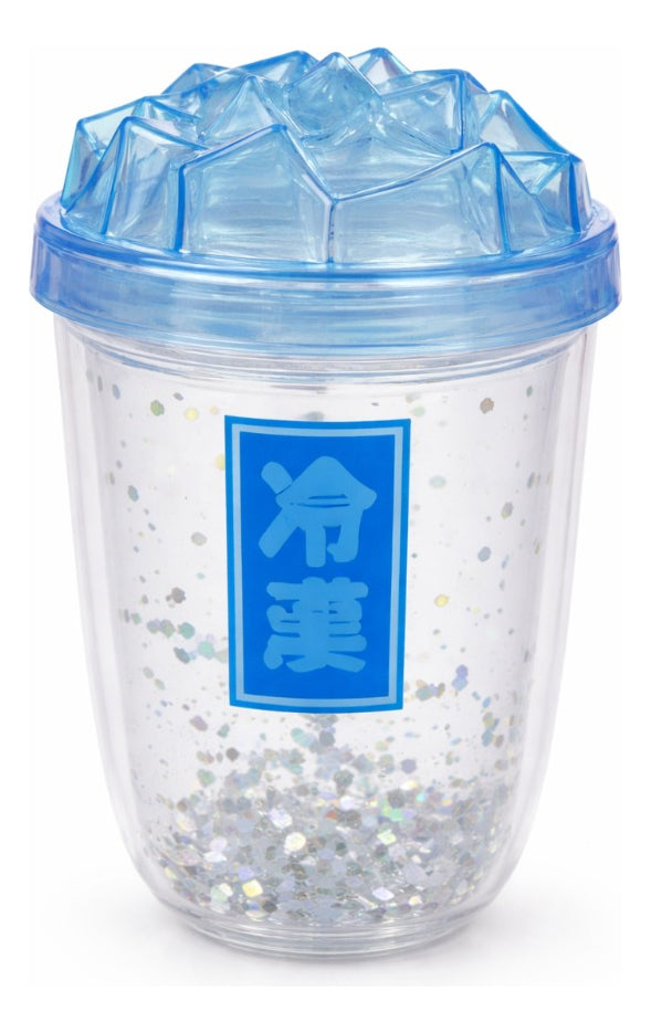 Vaso 450 Ml Con Glitter Suelto Tapa Hielo Diseño Creativo