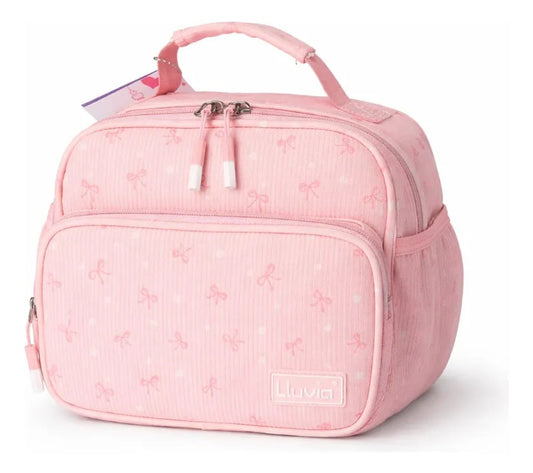Lonchera Lluvia Rosa Diseño Moñitos Dulce Y Práctica
