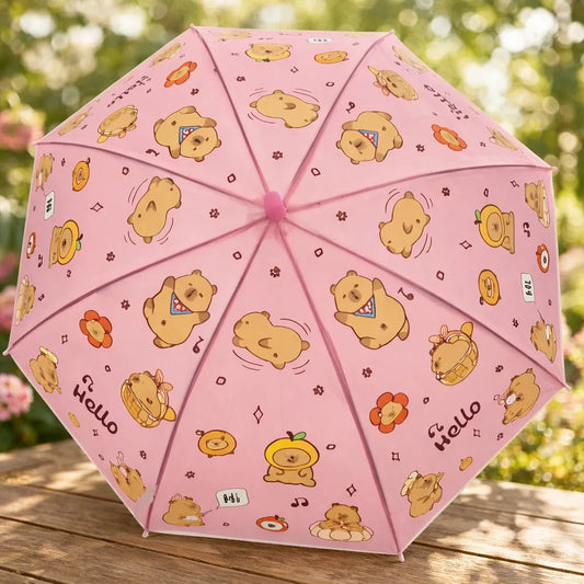 Paraguas Infantil Diseño Capibara 4 Colores 67 Cm 8 Varillas