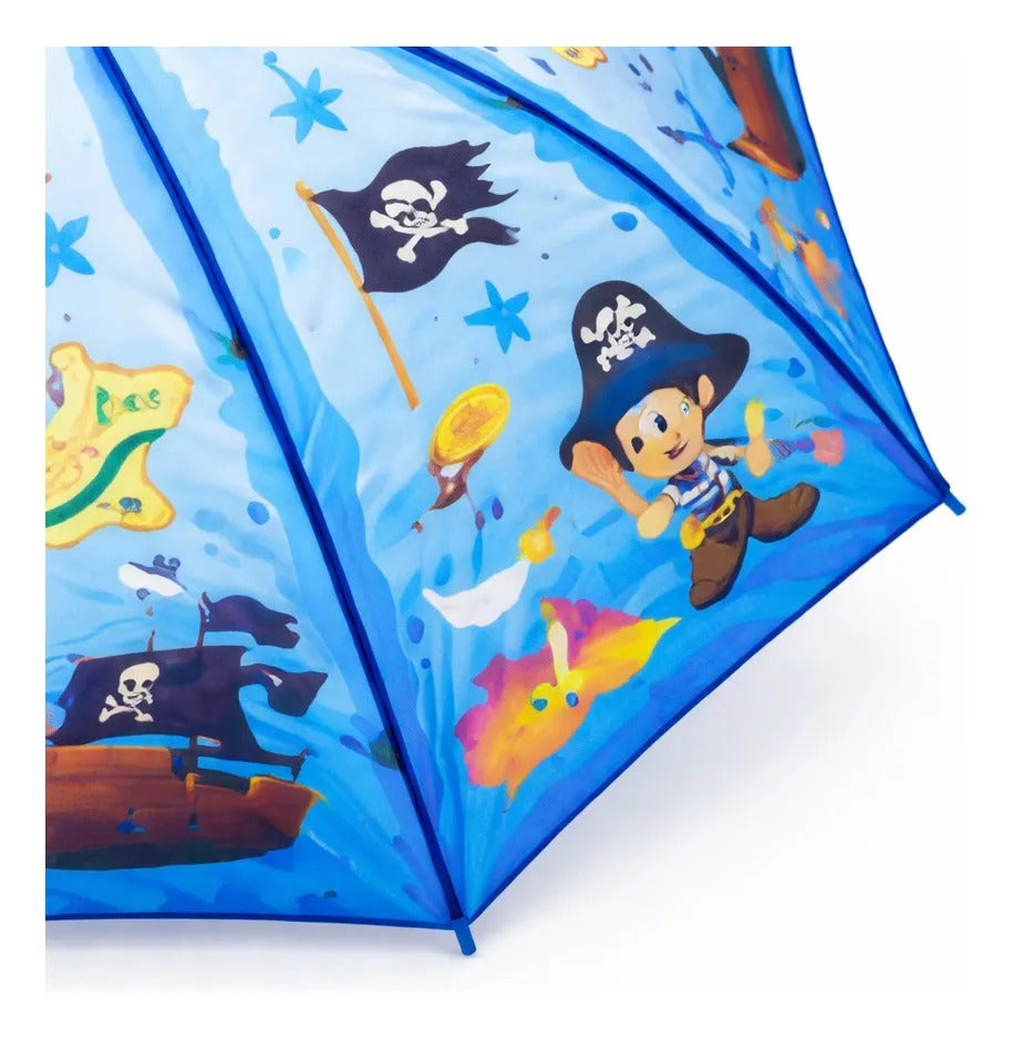 Paraguas Infantil De Piratas 3 Personajes Diferentes 67 Cm