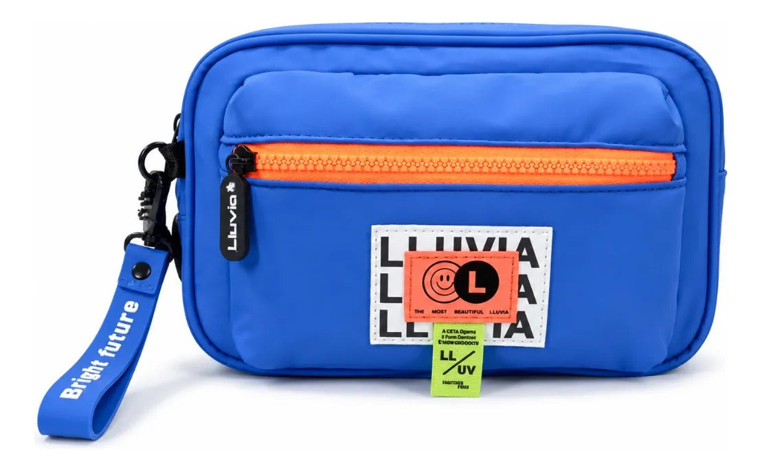 Set Mochila Juvenil Tres Piezas Lluvia Azul Eléctrico
