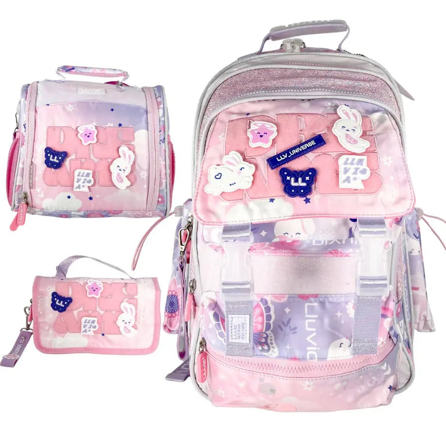Mochila Primaria 3 Piezas Marca Lluvia Pines
