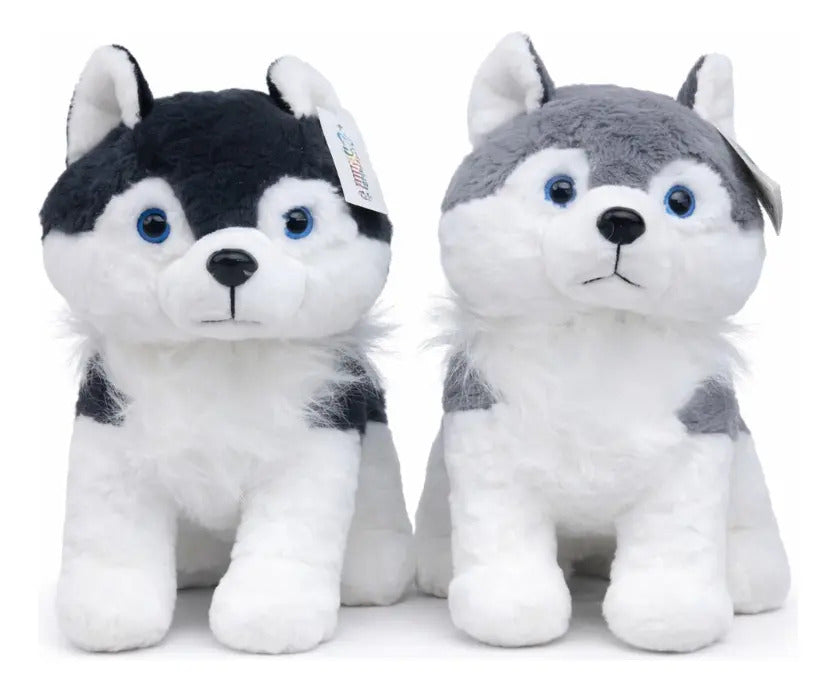 Peluche Husky Realista Esponjoso 33×35×22 Cm Candy Toys