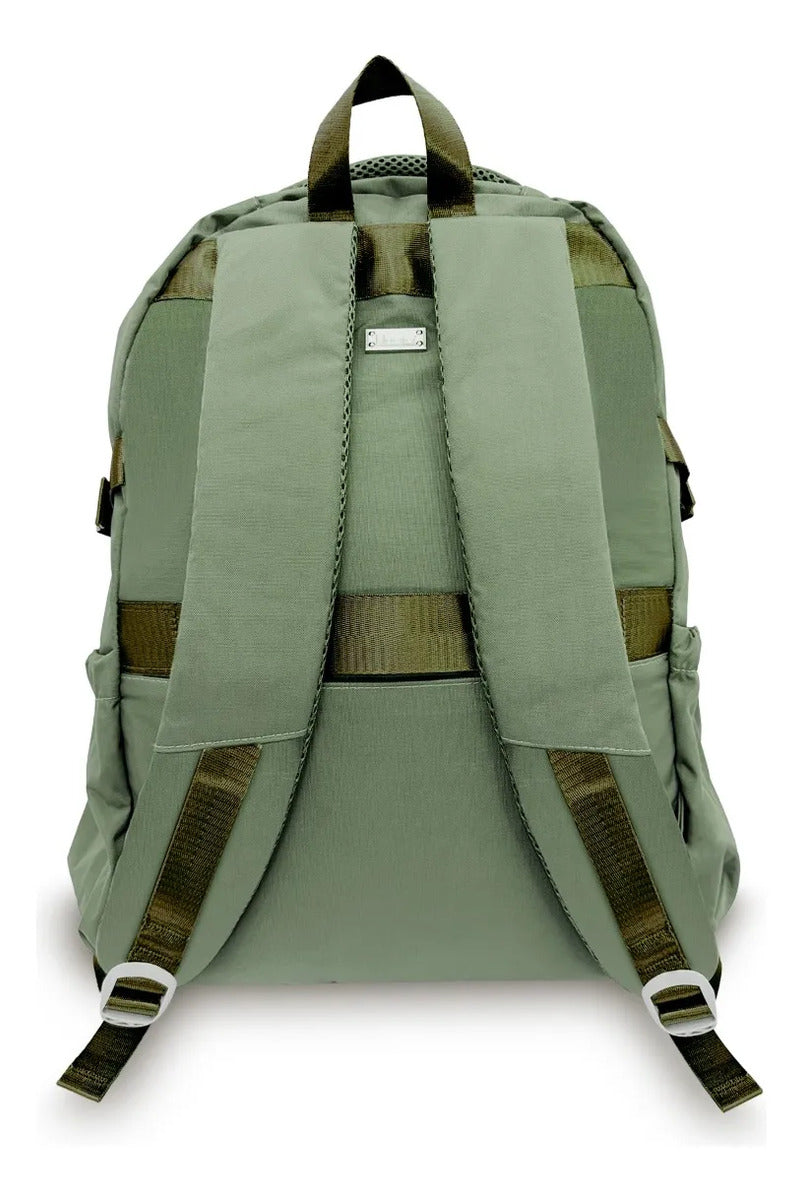 Mochila Juvenil Lluvia Verde Salvia Moderna Y Espaciosa