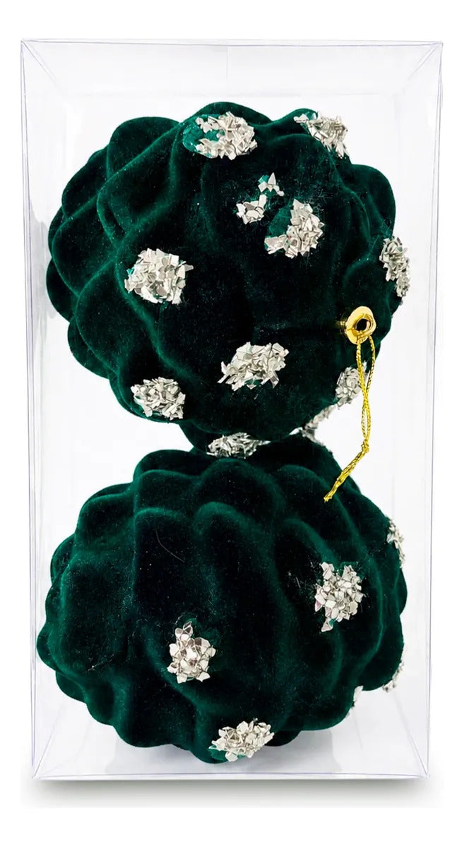 Piñas Navideñas Lluvia Light Verde 16 cm