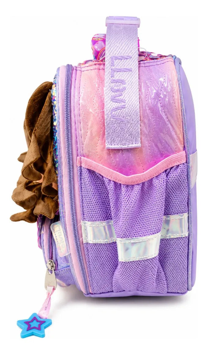 Set Escolar Lluvia Tres Piezas Con Muñeca 3d Y Lentejuela
