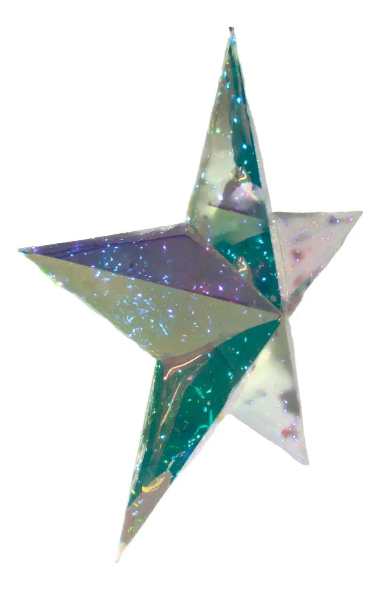 Figura Estrella Decorativa De Tpu Con Qr Tornasol Con Luz