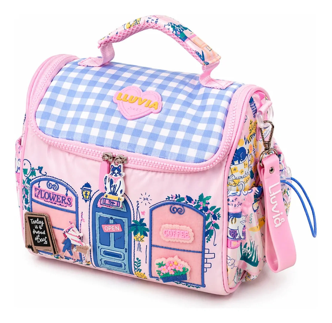 Lonchera Juvenil Lluvia Florería Personalizable Con Velcro