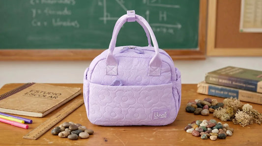 Lonchera Térmica Lluvia Lila Con Diseño Floral En Relieve