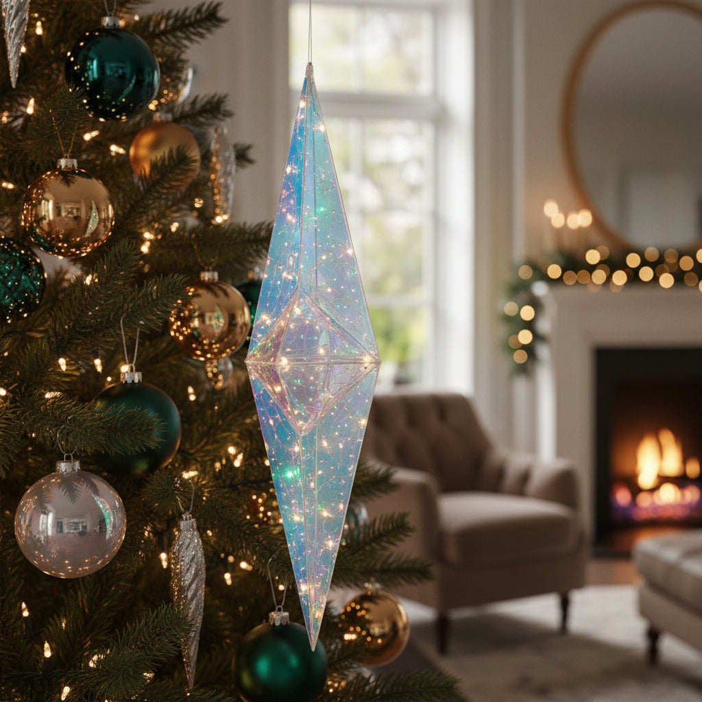 Figura Estrella Decorativa De Tpu Con Qr Tornasol Con Luz