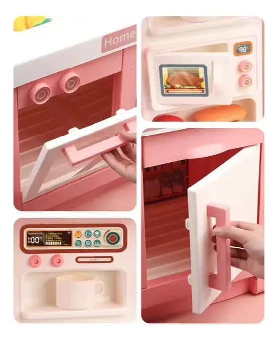 Cocina Infantil Marca Candy Toys Rosa Pastel 46 Piezas