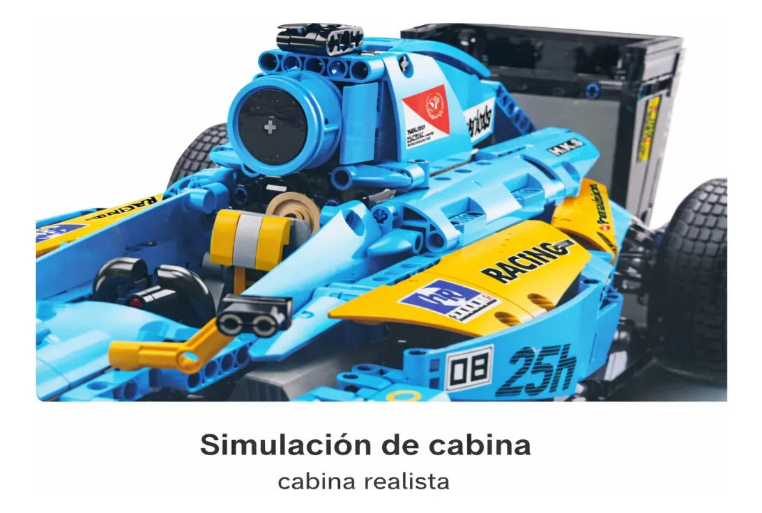 Carro Tipo Fórmula 1 Azul De Bloques 1698 Piezas Escala 1:8