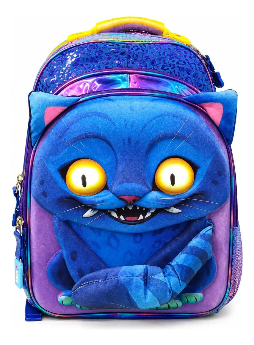 Mochila Escolar Lluvia Cheshire Cat Guerreras K-pop Con Luz