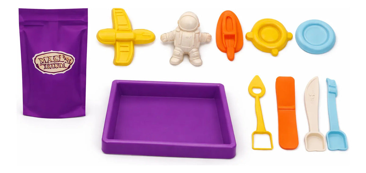 Set De Arena Mágica Espacial Candy Toys 450g De Arena