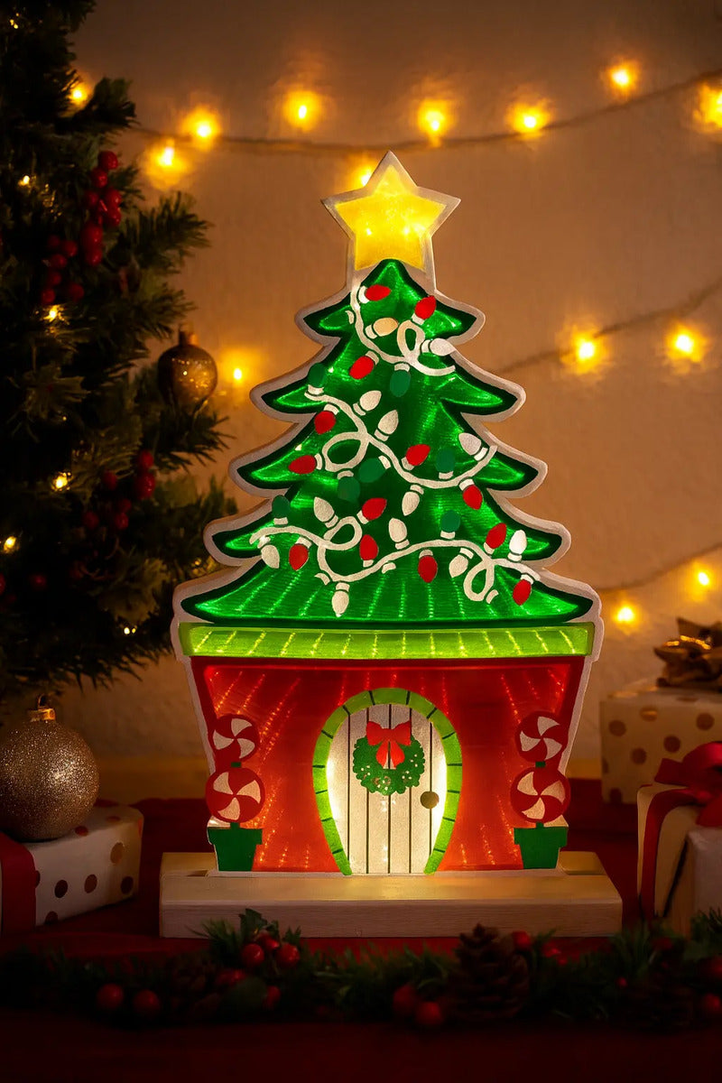 Luz Infinita Árbol Navideño Con Guirnaldas 40x35x2 171 Luces