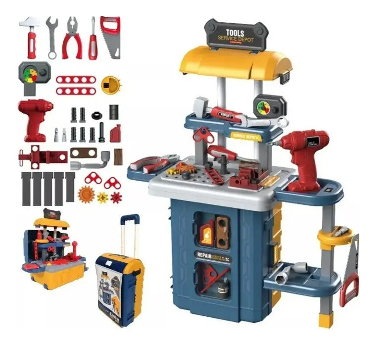 Mesa De Herramientas Infantil 3 En 1 46 Piezas Candy Toys
